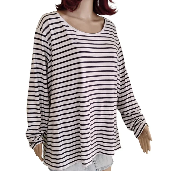 Duluth Trading Co. 100% Cotton Long Sleeved Striped Tee - Size 4X - Picture 4 of 9